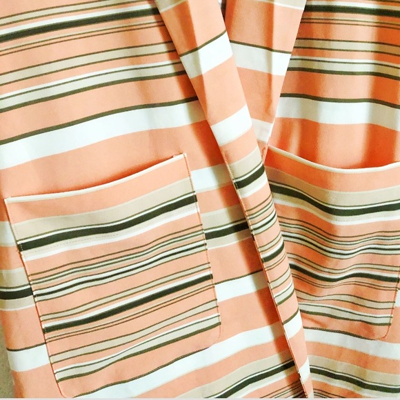 7th Avenue Striped Fringed Kimono Jacket Robe - Picture 8 of 13